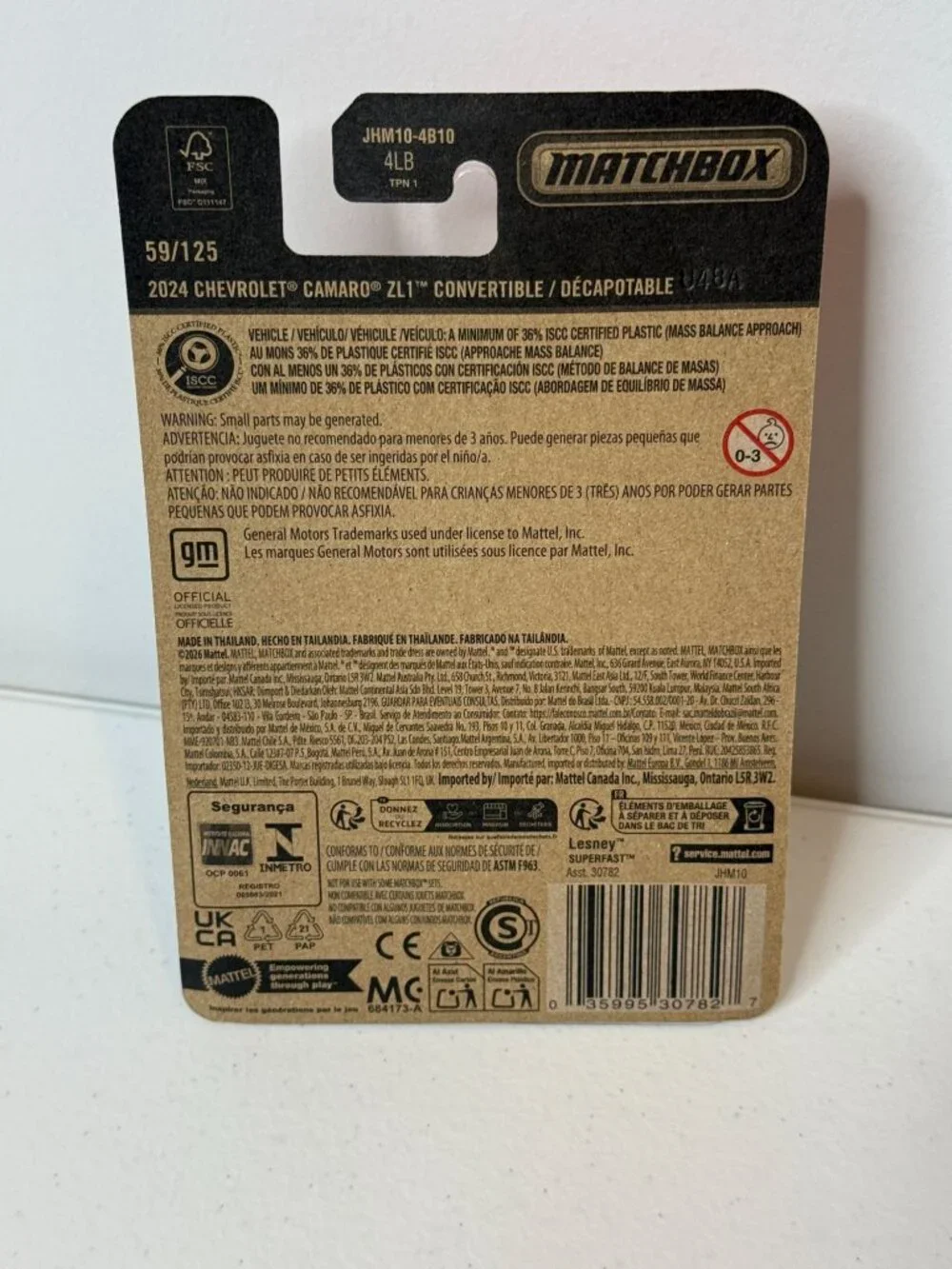 2026 Matchbox 2024 Chevrolet Camaro ZL1 Convertible 59/125 Decapotable